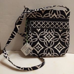 Vera Bradley Small Hipster Shoulder Bag Concerto Black & White Pattern